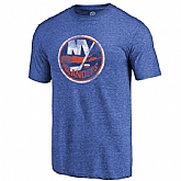 Men's New York Islanders Fanatics Branded Distressed Team Primary Logo Tri Blend T-Shirt Royal FengYun,baseball caps,new era cap wholesale,wholesale hats